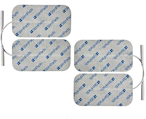 StimPads EMS und TENS Elektroden - 4 Stück 50X90mm Elektroden Pads mit 2mm Universal Pin -Anschluss-Zuverlässig und qualitativ hochwertige Klebeelektroden für TENS Geräte-Zertifiziertes Medizinprodukt