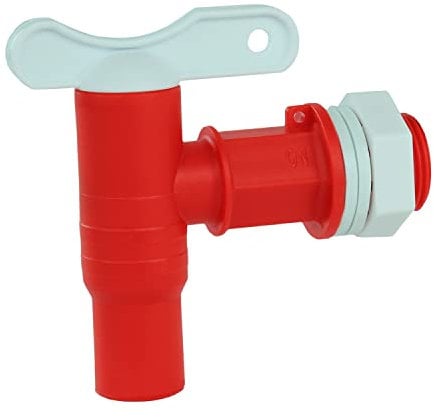 GASMIS Auslaufhahn für Regentonne, Kunststoff Ersatz-Hahn - 2 Stück - Wasserhahn für Regenwassertonne, Wassertonnen - Inkl. 2 Dichtungen und Kontermutter, 3/4 AG 26 mm