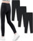 Domee Mädchen Sport Leggings Sporthosen Einfarbig 3er-Pack Schwarz 134-140 (Herstellergröße 140)