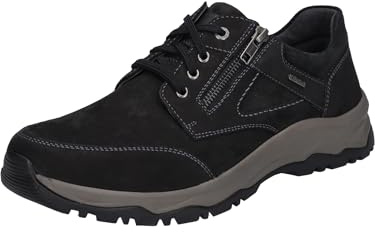 Josef Seibel Herren Low-Top Sneaker Leroy 55,Weite H (Weit),Wechselfußbett,wasserdicht,Freizeitschuhe,Turnschuhe,schwarz,47 EU