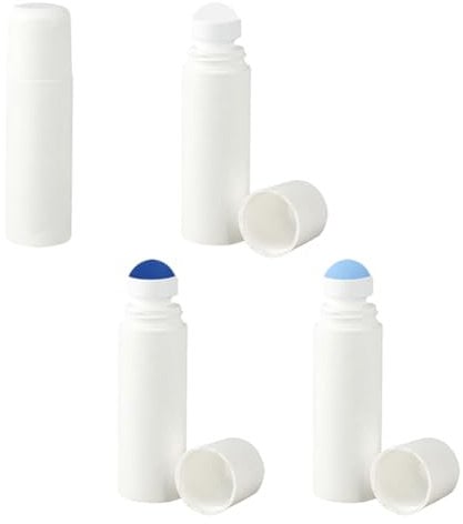 JIHUOO 4 Pcs 100ml Empty Roller Bottle Plastic Roll On Bottles Rollerball Bottles DIY Deodorant Containers with Roller Ball