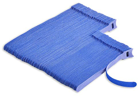 VENGABY 160PCS Reusable Cable Ties Cable Strap, Adjustable Cable Ties Reusable Thin Wire Cord Organization Ties with Hook and Loop, Loop Long Cable Straps Ties for Home, Office (Blue)