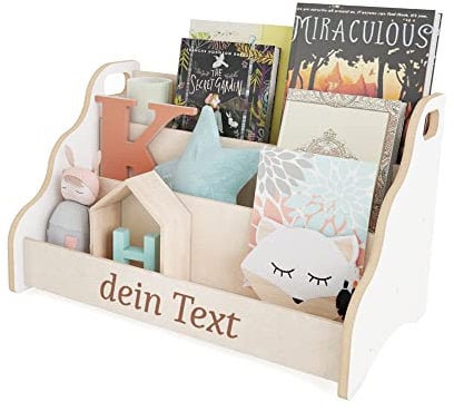 MAMOI® Personalisierte bücherregal mit Namen für Kinder, Bücherkiste für kinderzimmer, Book Shelf, Buchregal, Wandregal kinderregal, Kinderbücherregal aus Holz, Kindermöbel für Kind