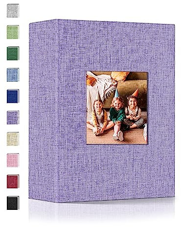 Popotop Fotoalbum, 10 x 15 cm, 100 Fotos, Fotobücher mit 100 vertikalen Taschen, Leineneinband, Alben für Familie, Hochzeit, Jahrestag, Baby, Urlaub
