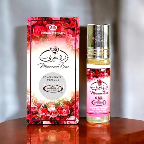 MOROCCAN ROSE Perfume Oil 6ml Roll-On | Alcohol-Free & Long-Lasting Floral Fragrance | Luxurious Rose Scent for Women | Travel-Friendly Perfume. Hafsa Arabian Fragrances Ltd