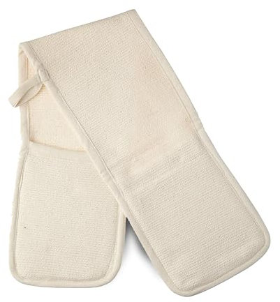 Milosc Double Oven Gloves 100% Cotton Heat Resistant Oven Mitt Gloves For Kitchen Baking And Cooking Oven Gloves (84 x 18 cm)