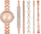 Skechers Orologio da Donna, Bracciale Glitz Set, Movimento a Tre Lancette, Acciaio Inossidabile, Cassa 32 mm e Bracciale in Acciaio Inossidabile, Oro Rosa