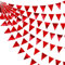 32Fuß Rote Stoff-Dreiecksbanner-Flagge Doppelseitig Metallisch Holografischer Wimpel Wimpelkette Girlande für Jahrestag Geburtstag Hochzeit Brautparty Verlobung Valentinstag Liebesparty-Dekorationen