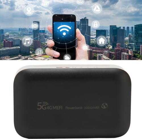 CCYLEZ 5G WiFi Router, 4G LTE Modem Router mit 300Mbps Geschwindigkeit, 10000mAh tragbar und leicht, verbindet 10 Geräte, für Reisen, Partys, Rundfunk im Freien