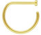 OTHER Piercing Nasenpiercing D-Ring Halbrund Nostril Nasenstecker Nasenring D-Form Damen Herren Nasen-Schmuck Piercings Titan Gold 1x8 mm