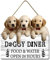 Geroclonup Panneau amusant en bois à suspendre avec inscription « Doggy Diner Food and Water » - Style rustique rétro - Décoration murale en bois à suspendre pour la ferme, la maison de chien, les