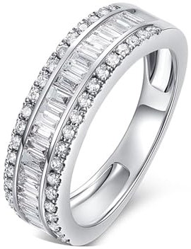 ANAZOZ Verlobungsring Damen Gold 750, Moissanite Ring 0.516 Karat und Moissanit Karat Eheringe Damen Echtschmuck größe 48 (15.3)