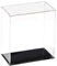 Recogwood Transparente Acryl-Vitrine, 20 x 10 x 25 cm, zusammenbaubar, Würfel-Organizer, Ständer, staubdichter Schutz, Vitrine mit schwarzem Sockel für Actionfiguren, Spielzeug, Sammlerstücke
