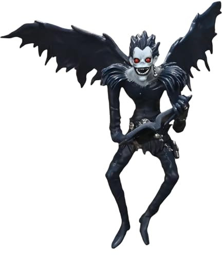 Death Note Anime Figur Ryuuku Anime Figuren befestigte Basis und Blick auf Notizen 19 cm Statue zur Dekoration (Notizen lesen)