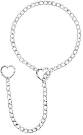 JJDreams Damen Punk Kette mit Herz-Anhänger silber Herz Kette Gothic Rock Halskette verstellbar