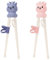 2 Pares Palillos Chinos para Niños, Palillos Japoneses,Palillos de Entrenamiento, Palillos Reutilizables, Palillos de Entrenamiento de Diseño de Dibujos Animados Lindo