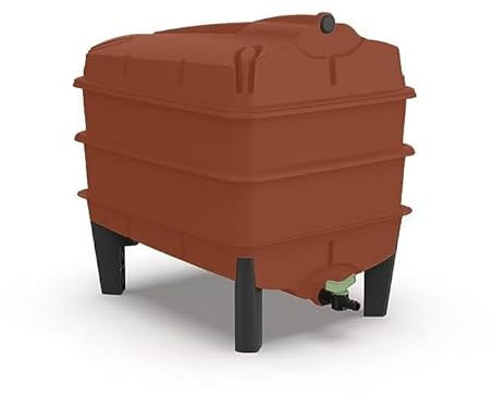 Tiger Wormery - Complete Worm Composter Kit - INCLUDING Worms Voucher to Redeem 250g Composting Worms - Designed and Made in the UK (2 Tray, Terracotta)