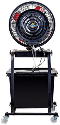 Ventilador de Pie Industrial con Agua Refrigeración por Pulverización Viento Potente 3 Velocidades Volumen de Nebulización Ajustable para La Industria