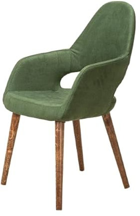 Stuhlmann Stühle - Stuhl Winston 747B - Esszimmerstuhl, Küchenstuhl, Polsterstuhl, Wohnzimmerstuhl in grün mit Holzbeinen