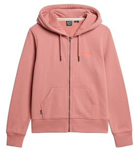 Superdry Damen Leicht aufgeraute Essential Logo Kapuzenjacke Eschenrosé 40