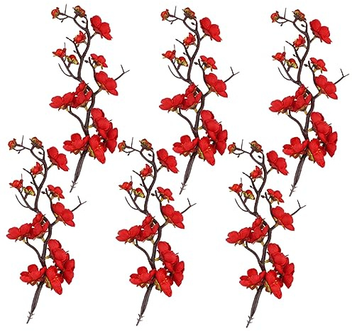 6 Stück Kuchendekoration Ornamente Geburtstag Cupcake Kuchendekoration Cupcake Ornament Japanischer Kuchen Fake Blossombouquets Hochzeitsdekoration Geburtstag Topper 3D Sushi Pflaume Kunststoff/257