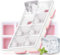 FURNSII Cubiteras para Hielo Grande con Tapa, 2 Piezas Cubitera Hielo Silicona Certificado LFGB y Libre de BPA, Molde para Cubitos Hielo Ice Cube Tray para Cerveza Cócteles Whisky (Rosa)