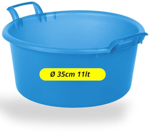 Tomaino - Ovale Kunststoffwanne - Mehrzweckbehälter für Haushalt, Wäsche, Hund, Planschbecken für Kinder, Fußbad (Ø 35)