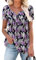 CHICZONE Ladies Tops Short Sleeve Henley Shirts Ruffle Casual Ladies V Neck Blouse Loose Fit