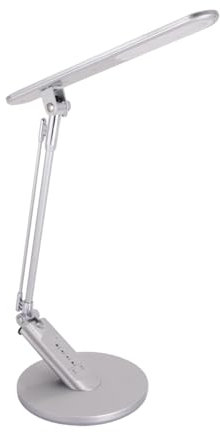 Licht-Erlebnisse Schreibtischlampe LED dimmbar Edelstahl Touch 46 cm in Silber einstellbare Lichtmodi 500 lm Modern Tischleuchte Arbeitszimmer Büro Leselampe