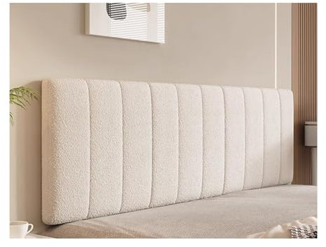 XILYZMO Softwalls Wandkissen, 4,5 cm Dick Gepolstertes Kopfteil, Horizontale Gepolsterte Paneele, Abziehbare Wandaufkleber Schaumstoffmatten Einfache Montage Für Die Wand(Weiß,1.5x0.45m)