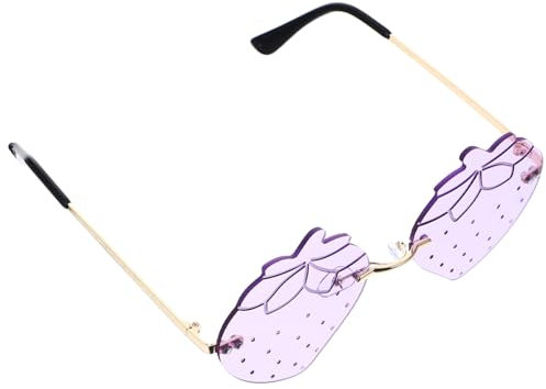 Healeved 1 Paire De Lunettes Vintage Sans Monture Pour Femme Accessoires Photo En Forme De Paille Fournitures De Fête Lunettes De Fête D'Été Support En Métal Lavande