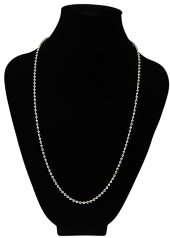 925 Silber Kugelkette 3 mm – Perlenkette Collier | Massiv Sterling Silber Halskette 45 cm / 50 cm Damen & Herren, Silberkette, Fine Jewelry