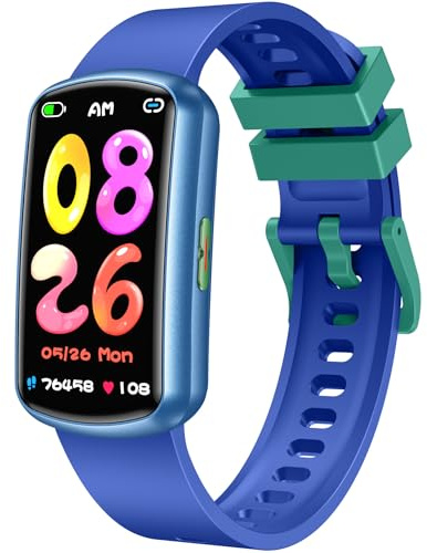 Reloj Inteligente Niños Smartwatch con Deportivo: 1.47 TFT Pantalla Táctil Smart Watch Niña Impermeable IP67 Smartwatch Chico con SpO2 Presión Arterial Sueño Monitorización 200mAh para Android iOS