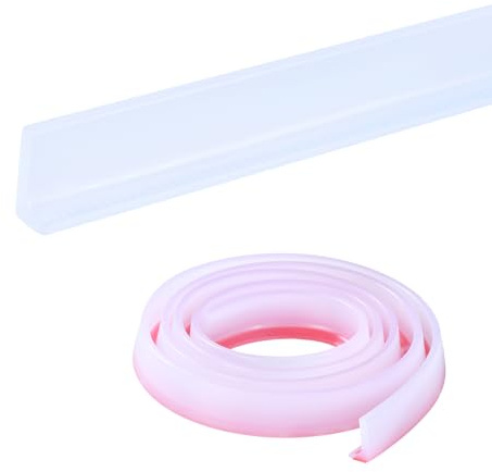 Zayejod 3 Meters Transparent Shower Threshold Water Barrier,Wet Room Floor,Bathroom Dam,Shower Tray Sealing Strip,Kitchen Sink Bathtub Countertop Retaining, Water Stopper Strip(L Shape, 3cm)