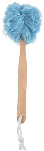 Éponge de Bain à Long Manche Fleur de Bain Bleue en Nylon et Bois | Boule de Bain Bain, Format Solide, Usage Quotidien, Accessoires de Salle de Bain