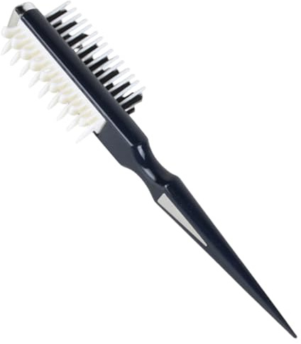 Spazzola per cotonatura, Pettine per cotonatura per volume e styling, Pettine per su due lati con punta appuntita, Spazzola per definire ricci resistente al calore per uomo e donna, Nero