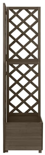 Gecheer Fioriera angolare in legno, traliccio per piante rampicanti, 40x40x150 cm in abete massello, per giardino, patio o terrazzo