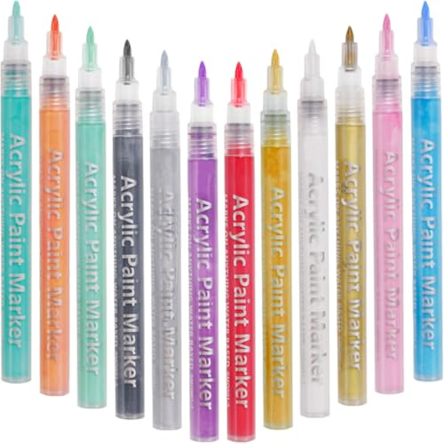 PAMINGONO 12pcs Nail Art Pens Lightweight Manicure DIY Painting Tool Comfortable Handle for Professional and Home Use, Propylene and Pp Material Nail Art Accessories