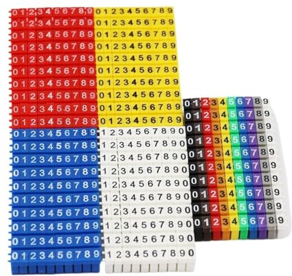 Kabelkennzeichnung Ziffern 0-9 Netzwerkkabel Draht C Typ Clip Tag Label Kabel Kennzeichnung für Tägliche Markierung(2.5 sqmm,100Pieces Blue)