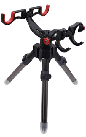 KiBcsLic Fishing Rod Tripod Bracket, Boat Fishing Rod Holder, Adjustable Pole Storage Rack, Foldable Stand Holder for Ship Boat, Short GrayBlack 32cm