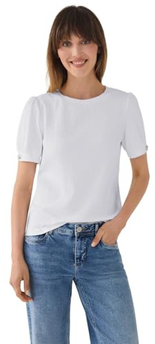 Damen T-Shirt mit Rundhals und Knopfdetail