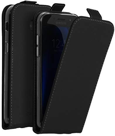 ACCEZZ Flipcase Hülle kompatibel mit Samsung Galaxy A5 (2017)– Flip Case Tasche – Handytasche zum Aufklappen in Schwarz [1 Kartenfach, Magnetverschluss, Premium Kunstleder]