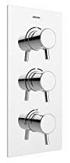 Bristan PM2 SHC3DIV C Prism Recessed Thermostatic Dual Control Shower Valve with Integral Two Diverter and Stopcock, Chrome, Three Outlet, One On