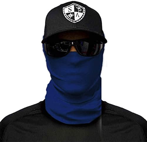 SA Fishing Face Shield Halstuch - viele verschiedene Designs - Multifunktionstuch Schutzmaske Totenkopf Schal Gesichtsmaske Sturmhaube Bandana Ski Motorrad, Blau