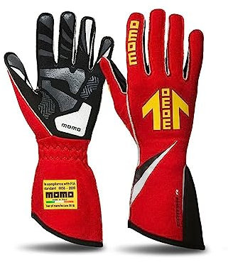 Momo Corsa R Handschuhe Rennsport Auto - Rennhandschuhe Rot Grösse 10 - Racing Handschuhe Fia