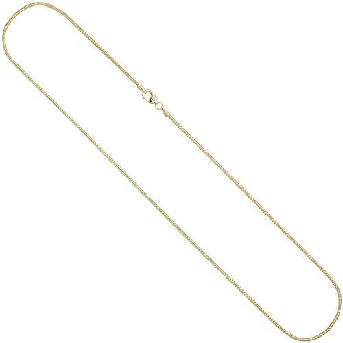 Jobo Damen Goldkette Schlangen-Kette aus 14 Karat 585 Gold 1,4 mm 60 cm