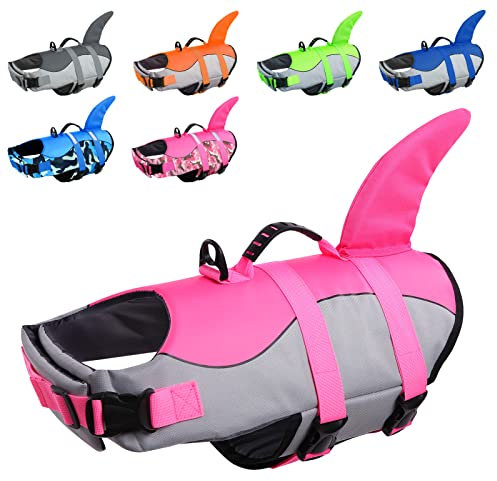 CITÉTOILE Gilet de Sauvetage pour Chien, Gilet de Sauvetage pour Chien avec poignée et réfléchissant, avec Une Bonne flottabilité, léger et sûr pour Les Sports Nautiques, Rose, XXL