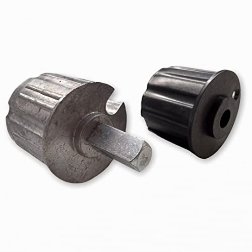Teletoldo Casquillos para Toldo 60mm | Juego de 2 Cantoneras (Máquina + Pivote) | Compatible con Cuadradillo 13x13 | Metálico + Plástico Reforzado | Repuesto Profesional