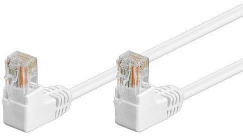 CABLEPELADO - Cable de Red UTP CAT5E 2X 90 Grados - Cable Ethernet - cable trenzado - RJ45 a 90º - compatible PC, PS4, PS5, Xbox, Smart TV, server - color blanco (5 metros)