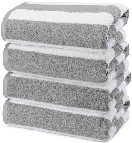 Utopia Towels Strandtuch, Cabana-Streifen, 76,2 x 152,4 cm, übergroß, 100 % ringgesponnene Baumwolle, Pool-Handtücher, sehr saugfähig, schnell trocknend, Badetücher für Badezimmer und Schwimmhandtuch